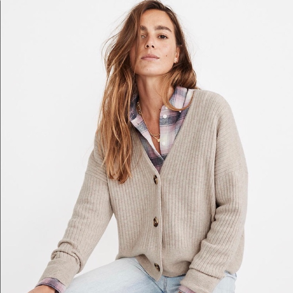Cameron Ribbed Cardigan Sweater in Coziest Yarn